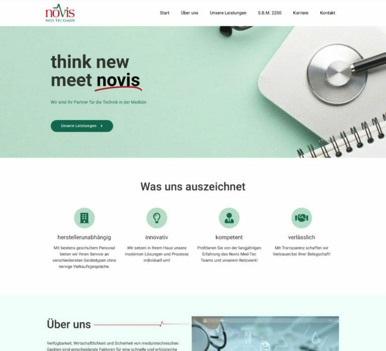 Webdesign für Medizintechnik